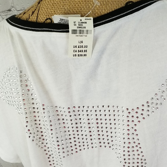 NWT VS Pink perfect v-neck bling tee size L - Picture 5 of 8